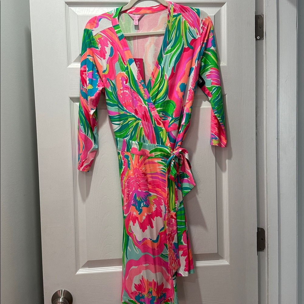 Lilly Pulitzer Multicolor Floral Wrap Around Dress